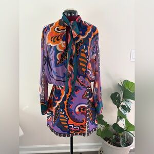 Zara Colorful Abstract Pattern Dress size M